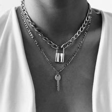 Load image into Gallery viewer, lock and key necklace tiffany