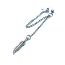 Load image into Gallery viewer, long feather earrings uk