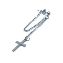 Load image into Gallery viewer, mens cross earrings
