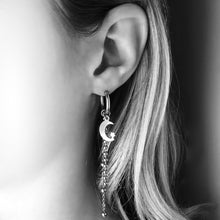 Load image into Gallery viewer, moon hoop earrings