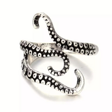 Load image into Gallery viewer, sterling silver octopus tentacle ring
