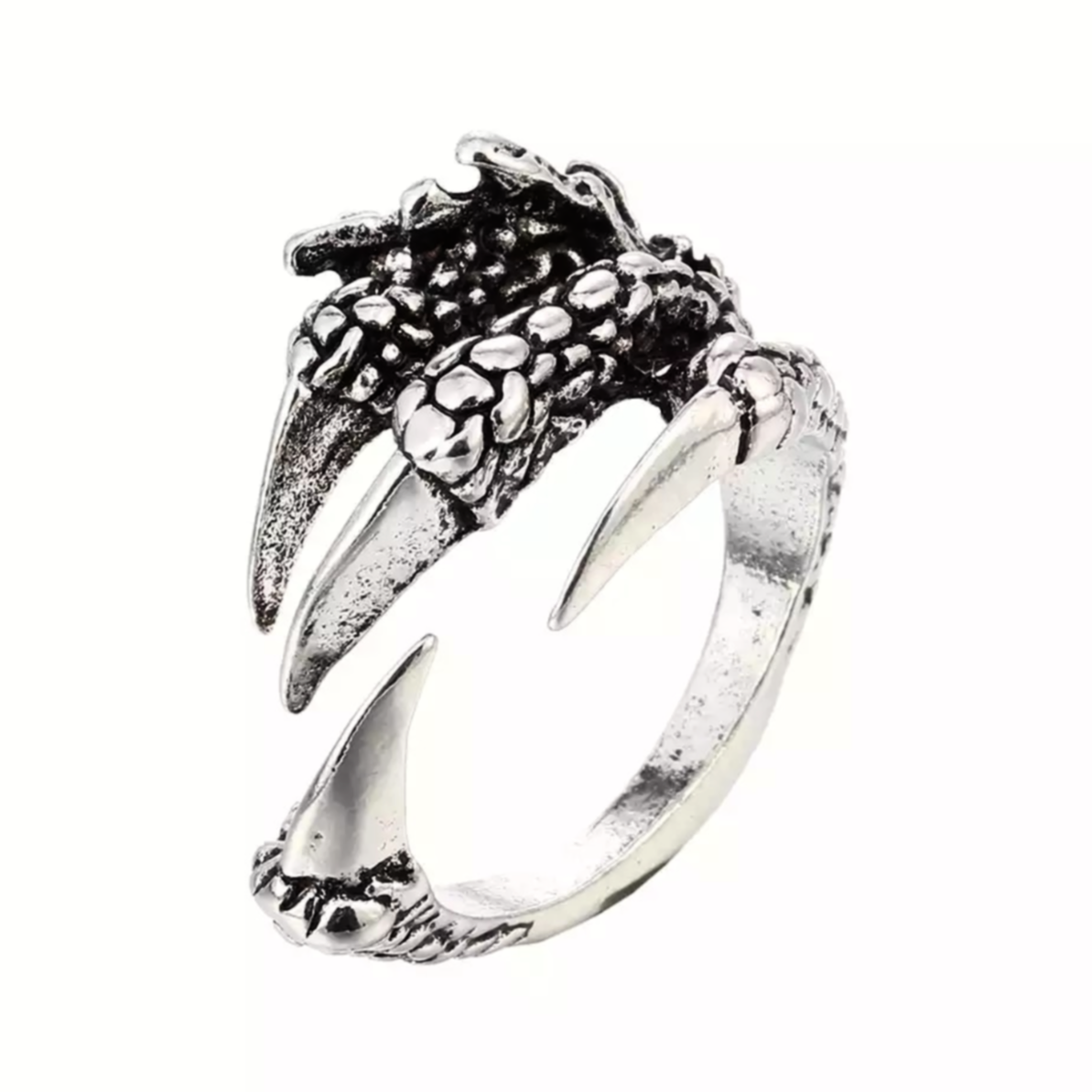 Black Agate Dragon Claw Sterling Silver Open Ring – GTHIC